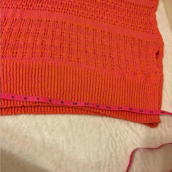 Free People Hot Tropics V-Neck Sweater Pink Large NWT - Picture 14 of 16